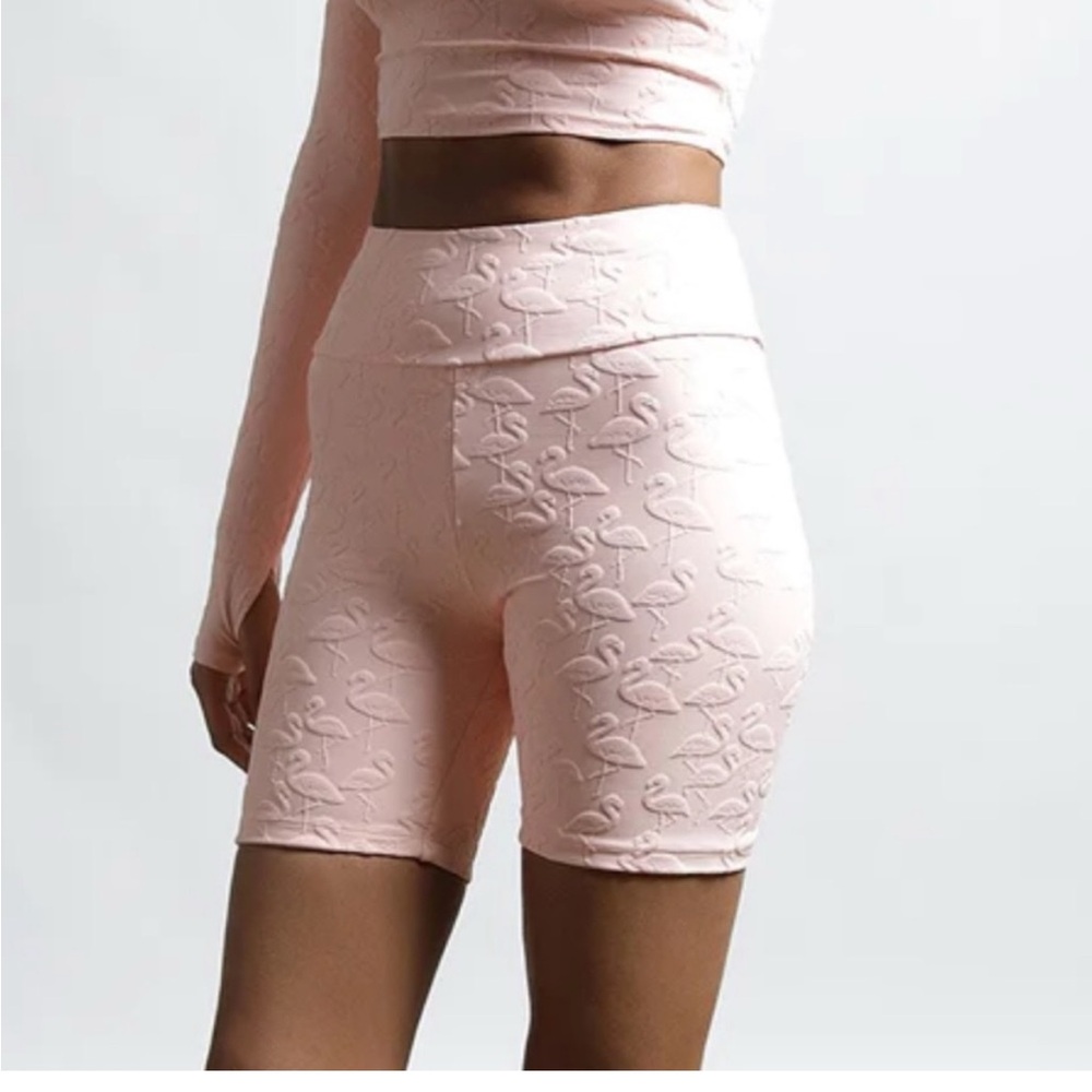 Twenty Montreal flamingo 3d Women's Embossed Bike Shorts Light Pink small
